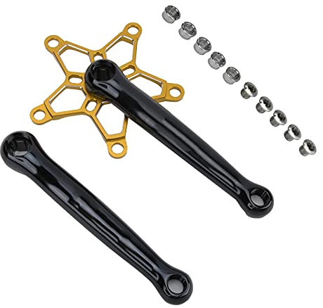 Linke Rechte Kurbelarme, 130 BCD -Kurbelgarnitur, Langlebige 170-mm-Aluminiumlegierung für Mountainbike (Gold)