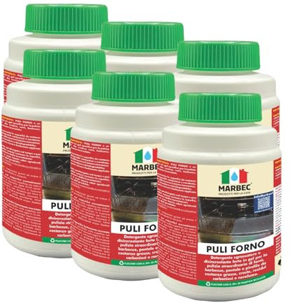 MARBEC PULI FORNO 1KGX6PZ Detergente gel disincrostante per forni, barbecue, pentole e pirofile. Inodore, potente contro croste nere e grasso bruciato.