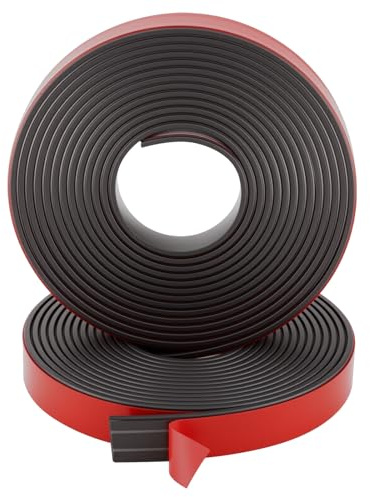 NZNSML Magnetic Tape A and B Self Adhesive 3+3 m Magnet Tape 12.7 mm Wide for Fly Screen Window Door Crafts DIY Projects Black for Household Office Camping