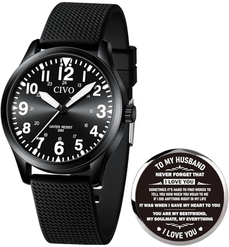 CIVO Orologio Uomo Sportivo Analogico: Impermeabile 3ATM Vetro Minerale - Orologi Cinturino Ideale per Lavoro e Serata