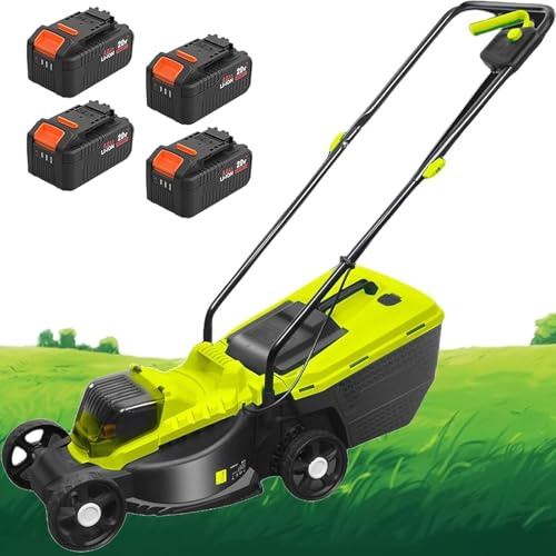 Tondeuse à gazon électrique sans fil avec ensacheuse de 40 L et moteur sans balais pour un entretien efficace de la pelouse et du jardin