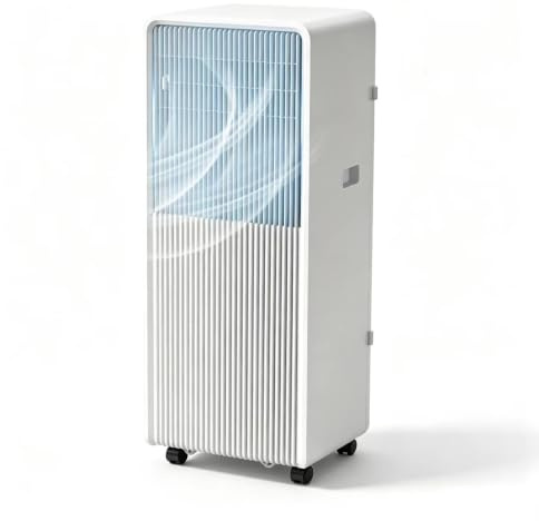 Condizionatore d'aria portatile 10000 BTU, deumidificatore e ventilatore per ambienti fino a 500 mq, display digitale con modalità multiple di velocità