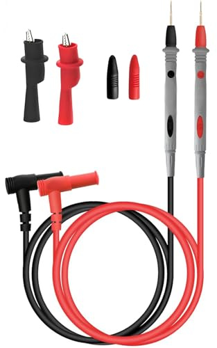 Multímetro Digital Universal PT1005, Sonda de Aguja y Pinzas de Cocodrilo - 1000V 10A, Universal Digital Multimeter Probe, Cables de Prueba Doble Aislamiento, para Industrial y Doméstico