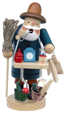 Räuchermännchen Rauchfigur mit Bauchladen - Hausierer inkl. Gratis - Mini-Räucherkerzen
