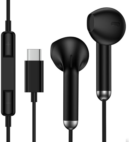 Écouteurs Filaire USB C pour Samsung Galaxy A17 5G A16 A57 A56 A55 A54 A36 A35 S26 Ultra S25 FE S24 S23 S22 S21, Intra Écouteur USB C Casque Filaire Typ C avec Micro pour iPhone 17 16 15 Pro, Xiaomi