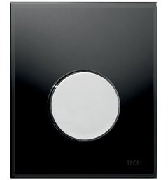 TECE-Platten-Urinal Schub-Schleife mit der schwarzen Glas und Tasten aus poliertem Chrom von PERFECTO