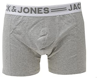 JACK & JONES Herren Boxershorts JACSENSE Trunks NOOS, Gr. X-Large, Grau (Light Grey Melange Light Grey Melange)