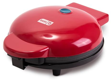 Dash Round Express Electric - Pancake Maker & Eggs Griddle System - Healthy Breakfast Maker - Quick Heat-Up & Easy Cleanup - nonstick surface - Red