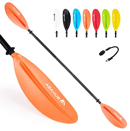 Abahub 218/230/241 cm Pagaia Kayak Alluminio Doppia Remi Kayak Paddle Pagaie da Kayak con Paddle Line per Kayak Barca a Remi Canoa Nero/Bianco/Rosso/Blu/Verde/Arancione/Giallo