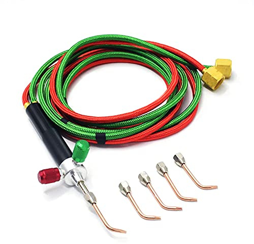 Mini Oxygen Torch Kit, Micro Oxygen Acetylene/Butane Gas Welding Torch with 5pc Tips for Jewelry Repair