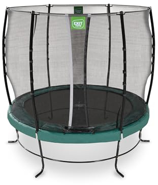 EXIT Toys Lotus Classic Rundes Trampolin - ø253cm - Mit Fußschutzsystem und Sicherheitsnetz - Kleines Trampolin mit Extra Starkem und Stabilem Rahmen - Für Alle Altersgruppen - Wasserfest - Grün