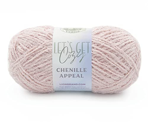 Lion Brand Yarn Chenille Appeal, Cozy Aran Weight Yarn for Knitting, Crochet, and Crafts, Peach Whip, 1 Pack