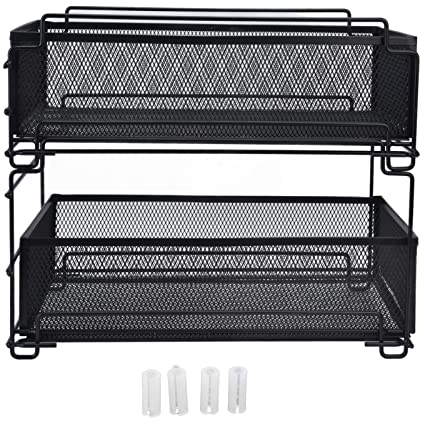 Organisateur de Meuble Sous évier à 2 Niveaux avec Tiroir de Rangement Coulissant, étagère de Cuisine Multicouche pour Tiroir de Rangement de Cuisine pour Salon de Cuisine