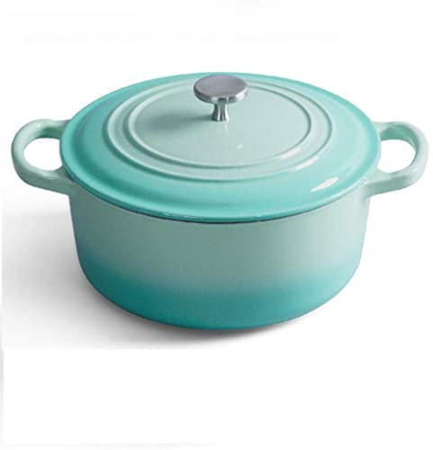Pentola in Ceramica Pentola in Ghisa con Rivestimento Smaltato Antiaderente Pentola per Stufato con Manico Facile da Pulire,Rosso,5L (Blu 4L)