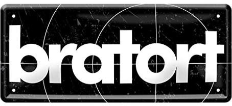 bratort Schild - Grill Spruch Blechschild - Deko für Terrasse Balkon Garten Grillplatz Grillecke Grillhütte Küche - Geschenkidee für Grillmeister - Grill Hobby Zubehör - 28x12cm