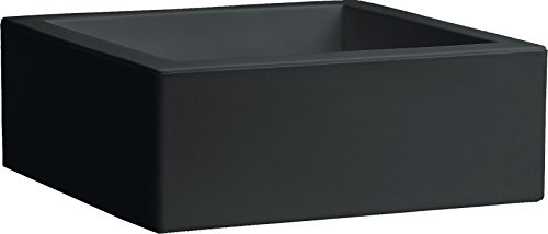 Tecnokit Nicoli quadratische Vase Minos Blumentopf aus Kunstharz, eleganter quadratischer Pflanzkübel für Innen- und Außenbereich (25 x 25 x 12 cm, Anthrazit)