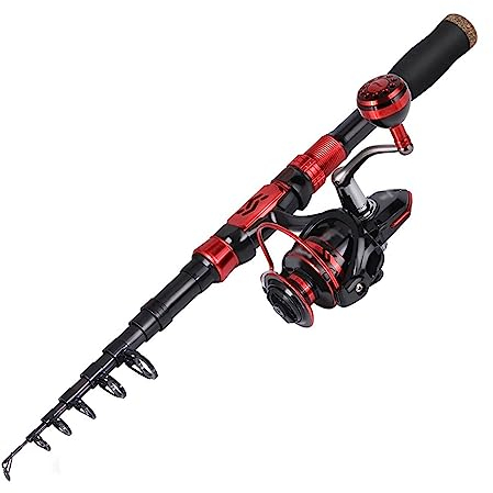 Angelrute Profi Angelrute und Rolle Combo Teleskop-Angelrute Spinnrolle geeignet for Angelbegeisterte Angeln Rute (Size : 2.4m and 3000 Reel)