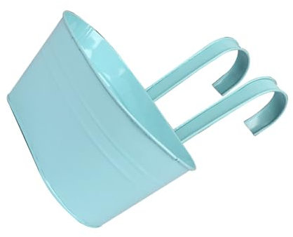 yuwqqoajv Macetero Colgante de Pared Elegante para balcón y Valla, maceteros para balcón, barandilla Colgante, macetas de Hierro para Exteriores, Azul Claro