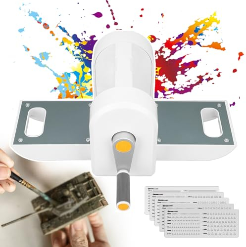 json2xml Handschüttel-Schneidemaschine, Handstanze mit Abdeckband und 5 Stück Metallschneideform und Fester Unterlage, Modellbauwerkzeuge und Zubehör zum Schneiden von Abdeckband/Prägen