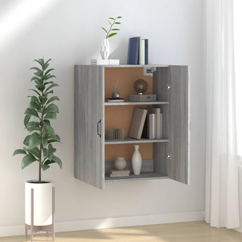 CIADAZ Hängeschrank, Wandschrank Wohnzimmer, Aufsatzschrank, Sonoma-Eiche 69,5x34x90 cm Holzwerkstoff - 817385