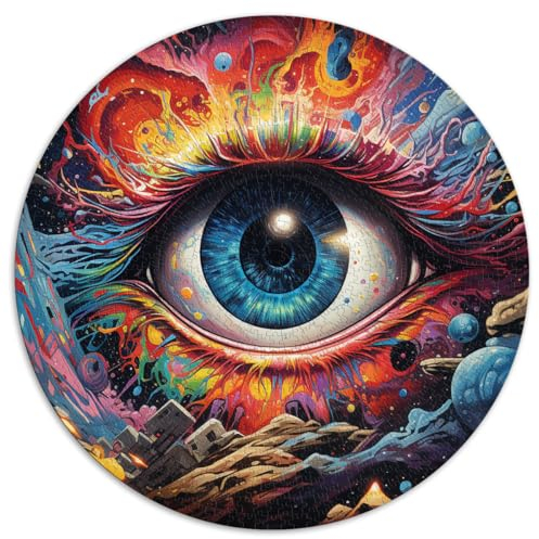 1000-teiliges Puzzle, Look Beyond, farbenfrohe, kreative runde Puzzles, für Erwachsene und Kinder ab 12 Jahren, Kartonpuzzle, Lernspiel für Erwachsene und Kinder, Größe: 67,5 x 67,5 cm