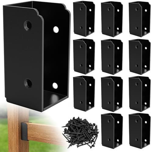 ForoGore Lot de 12 supports de rampe de plafond en acier inoxydable de 5,1 x 10,2 cm - 2 x 4 supports de clôture - Pour clôture, escalier, balustrade, terrasse, poteaux en bois