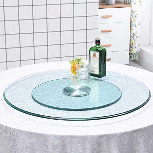 Plateau tournant rond paresseux Susan table ronde table à manger plateau tournant en verre trempé plaque de service rotative robuste devient lisse parfaite pour décorer le gâteau fruit et fromage