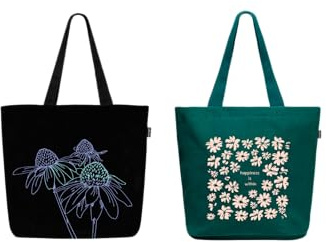 Eco Right Damkanvaspåse, shopper, stor strandväska med dragkedja, shoppingväska, tygväska, Perfekt Pachy & Night Garden, En Storlek, Utility