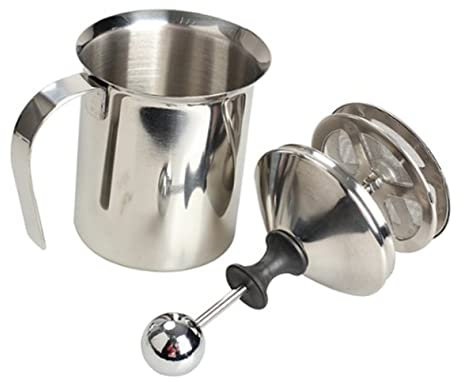 OKUMEYR Montalatte Manuale Acciaio Inossidabile Con Doppia Maglia Per Cappuccino e Latte Art Facile Da Usare Per Compleanni
