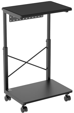 NanoRS höjdjusterbar CPU-datorvagn med hylla kan belastas upp till 80 kg | mobil PC-vagn med lagringsutrymme | flexibel med hjul | vattentät hylla | RS430