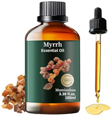 Myrrh Essential Oil 100 ml, 100% ren naturlig för aromaterapi, diffusor | Terapeutisk klass, hår, ljustillverkning, meditation, slappna av kroppen och sinnet
