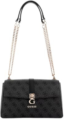 GUESS Zamira Convertible Xbody Flap Bag Coal Logo