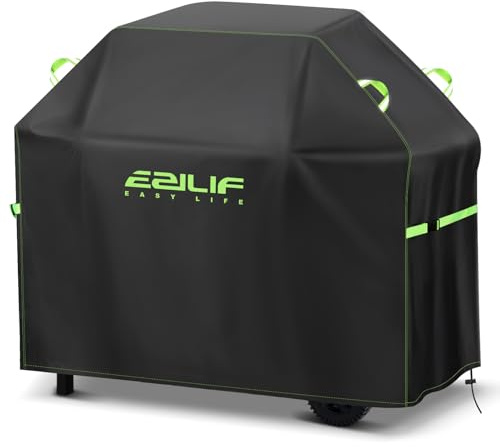 Ezilif Grillabdeckung Wetterfest 145x60x120cm Grill Abdeckung 420D Oxford-Gewebe Wasserdicht Reißfest, Schutz Grill vor Rost und Schimmel, Grill Abdeckhaube für Weber/Enders/Char Broil/Napoleon/Rösle