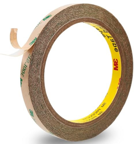 3M 300LSE Double Sided Tape with IPA & Adhesive Promoter Wipes - Heavy Duty Clear Mounting Tape (5mm x 10m) - Waterproof Heat Resistant Adhesive for LED Strips, Electronics, Crafts