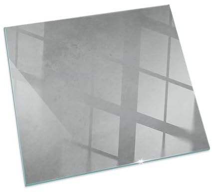 Placa para Chimenea 50x50 cm Protector de Suelo Cristal Templado Resistente a Altas Temperaturas Chispas y Arañazos Protector Decoración de la Sala de Estar - Textura de hormigón con Efecto