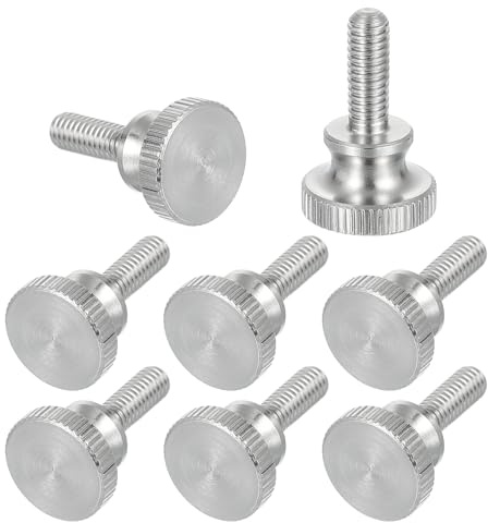sourcing map Lot de 8 vis moletées M4 x 10 mm, vis moletées à tête diamant en acier inoxydable 304, boulons à tête moletée métriques avec boutons de préhension à l'épaule, attaches filetées serrées à