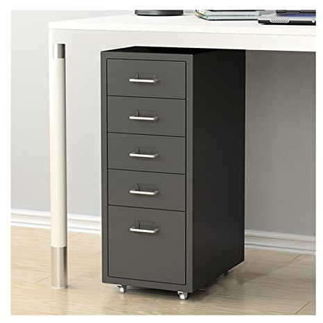Meuble de rangement en métal avec 5 tiroirs verrouillables pour dossiers juridiques A4 entièrement assemblés sous le bureau Modèle F 1,4 mm Acier durable et sécurisé