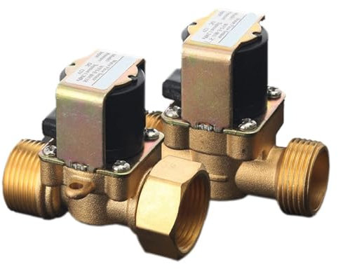 1/2'' 3/4 Brass Electric Valve for Solar Water Heater 12v 24v 220v Water Inlet Flow Switch Valves 1pcs(3/4,24VDC_Normally Closed)