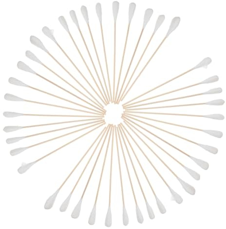 LRXIYODE 50 Pezzi Bastoncini di Cotone in Legno Punta Larga per Pulizia Orecchie Adulti e Trucco, Tamponi Detergenti Multiuso per Viso, Cosmetici e Precisione, Cotton Fioc Igienici per Cura