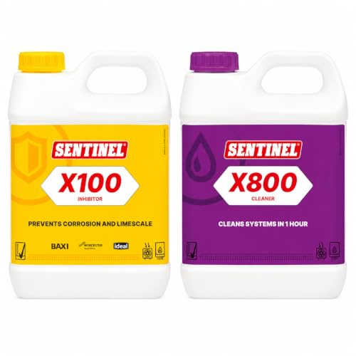 Astthim Sentinel X100 Inhibitor and X800 Cleaner Twin Pack – | Prevents Corrosion, Limescale Protection, Cleans in 1 Hour, Central Heating, 2-Product Bundle