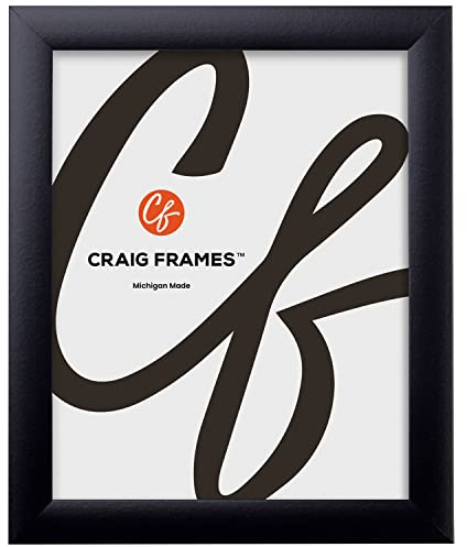 Craig Frames 16x19 Picture Frame – Matte Black 1WB3BK Style, 1 Inch MDF Moulding, Clear Plexiglass Face, Backing Board, Wall Hanging Hardware – Modern Art or Print Display
