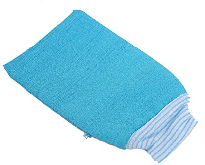 LissomPlume Dusche Exfoliating Handschuhe Peelinghandschuh reinigt porentief Körperpeeling Dusche Handschuh - blau