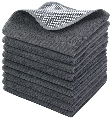 KinHwa Dish Cloths for Washing Dishes with Scrub Side, Microfiber Dish Rags
