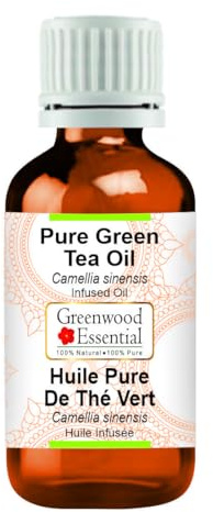 Greenwood Essential Green Tea Oil (Camellia sinensis) | Infused | Natural | Undiluted | For Diluting Essential Oils | For Skin & Massage | Men & Women | 15ml (0.50 oz)