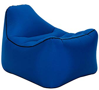 QIROG Lazy aufblasbares Sofa Outdoor Strand fauler Schlafsack tragbares Luft Sofa aufblasbares Bett-Navy blau_70 * 56 * 48 cm