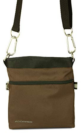 ADORRES Mit Wunschname möglich. Schultertasche, Hüfttasche, Leckerlitasche für Hunde, Futtertasche mit Magnetverschluss und Kotbeutelfach, Leckerlitasche Magnetic Brown Edition