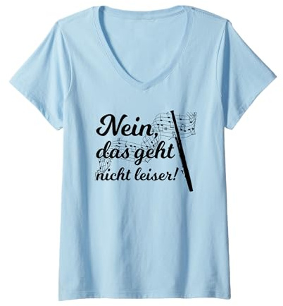 Damen Nein Das Geht Nicht Leiser! Fagottist Retro Fagott T-Shirt mit V-Ausschnitt