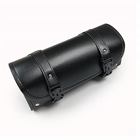 Speed car Leder & Satteltaschen, Für Har-Ley Aufbewahrungsrolle Werkzeugtasche Motorradtasche Gabeltasche Sissy Bar Werkzeugtasche Gepäck Roller Lenkertasche,Motorrad Gepäck Satteltasche, Schwarz