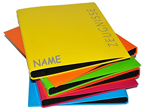 alles-meine.de GmbH Sammelordner/Ringbuch Zeugnisse incl. Namen - ORANGE A4 für Dokumente/Zeugnis/Zeugnisheft/Zeugnismappe/Zeugnisordner/Dokumentenmappe - Ordner ..