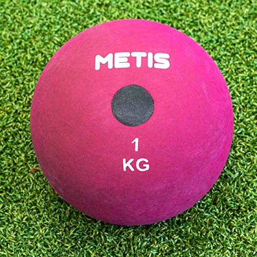 METIS Palla Per Lancio Del peso [5 Pesi Disponibili] | Lancio Del Peso Per Allenamento Atletica | Palla medica Per Atletica | Lancio del peso In gomma | Allenamento Per Lancio (1kg, Rosa)